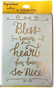 HALLMARK Expressions 6er-Pack Danke (frech) Karten & Umschläge leer NEU - Bild 1 von 2