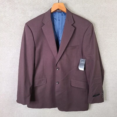 J Ferrar Jacket Mens Large Brown Blazer Cotton Blend 2 Button Suit Coat NEW - Image 1 of 4