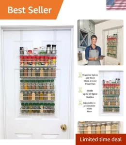 Over the Door 6-Tier Spice Rack - Adjustable Metal Organizer for Kitchen & Bath - Picture 1 of 9