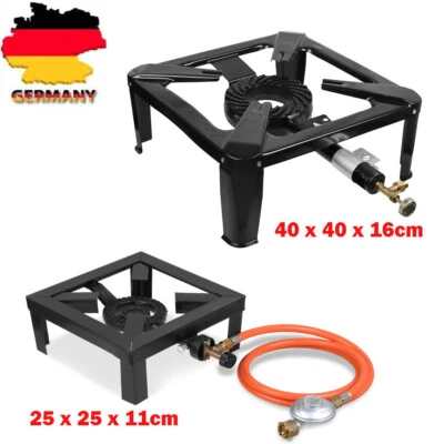Hockerkocher Gasbrenner Wokbrenner mit Schlauch Regler Camping Gaskocher Gas - Bild 1 von 4