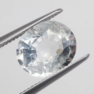 Acquamarina bianca scintillante 1,98 ct ovale pietra preziosa naturale sfusa 9 x 7,7 x 5 mm - Foto 1 di 6