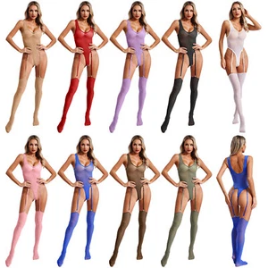 Women Rompers Nightclub Jumpsuit Teddy Bodysuit Tempting Leotard Hollow Out Fun - Picture 1 of 52