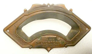 vintage* SILVERTONE 1078-A TOMBSTONE RADIO:  BRASS DIAL FACEPLATE  5 & 1/4 x 3" - Picture 1 of 2