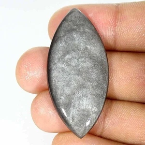 32.00Cts Natural Sheen Silver Obsidian Marquise Cabochon Loose Gemstone - Picture 1 of 5