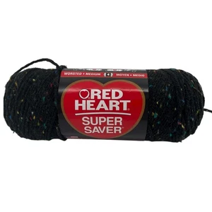 Red Heart Super Saver 4302 Black Fleck - Worsted Medium 4 - 260 yds - Art E300 - Bild 1 von 6