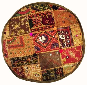 24" NEW YEAR GIFT DÉCOR OTTOMAN POUF FURNITURE CHAIR STOOL BENCH PILLOW COVER - Picture 1 of 13