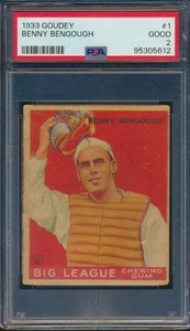 Goudey Baseball 1933 #1 Benny Bengough PSA 2 bueno - Imagen 1 de 2
