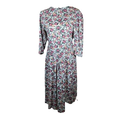 Vestido Midi Paquette Petite Byer California Feminino Tamanho 12 Antigo 80 Cottage Rose - Imagem 1 de 4