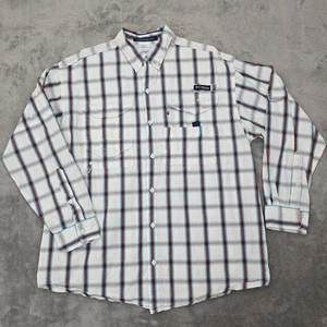 Columbia Super Bonehead Fishing Shirt Mens Medium PFG Plaid Vented Outdoor - Picture 1 of 18