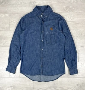 Camicia Vivienne Westwood Anglomania blu caos denim con bottoni taglia L uomo - Foto 1 di 14