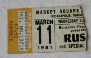 RUSH Max Webster Market Square Arena Indianapolis March 11th 1981 Ticket Stub - - Picture 1 of 1