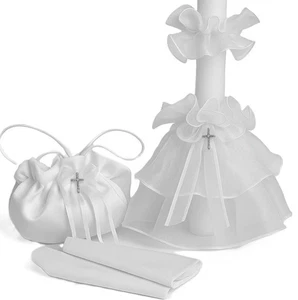 Pañuelo de velas bolsa de comunión protección contra goteo puños falda de vela z vestido de comunión - Imagen 1 de 9