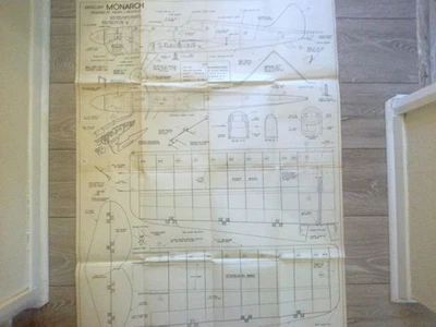 MERCURY MONARCH VINTAGE CONTROL LINE STUNT MODEL PLAN BY H J NICHOLLS - Image 1 of 4