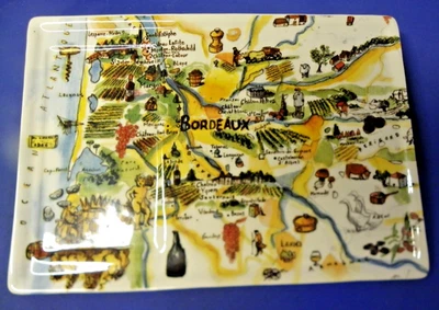 Williams Sonoma Mark Lacaze 2009 Platter BORDEAUX Wine Map of France 15" x 11" - Image 1 of 4
