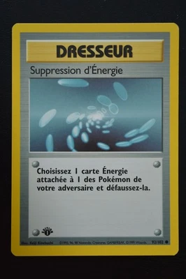 Pokémon TCG ENERGY REMOVAL 1ST EDITION FRENCH SUPPRESSION D'ÉNERGIE 92/102 NM - Image 1 of 2