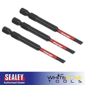 Sealey Power Tool Bits Premier Slotted 4.5mm Impact 75mm 3pc Drill Screwdriver - Picture 1 of 8