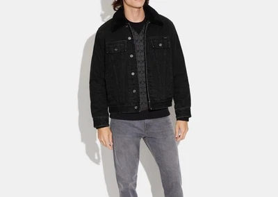 Size XS Men's Coach Denim Jacket With Sherpa - Unisex $700 MSRP - NEW  - Image 1 of 4