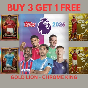 TOPPS PREMIER LEAGUE 2026 25/26 GOLD LION / CHROME KING CARDS BUY 3 GET 1 FREE - Picture 1 of 36