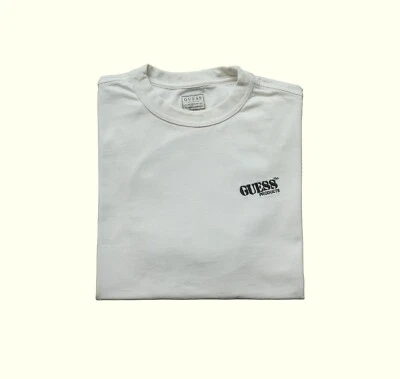 GUESS PRODUCTS ORIGINALS VTG 90s Y2K MENs DISTRESSED WHITE TAN T SHIRT MENs SZ S - Image 1 of 4