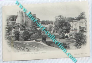 CPA 44 CLISSON, LES RUINES DU CHATEAU CARTE POSTALE FIN XIXe DOS VERT NON DIVISÉ - Foto 1 di 1