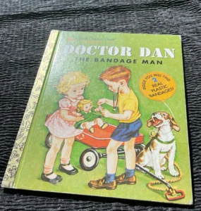 Vintage Little Golden Book Doctor Dan Bandage Man 1977 Medical Kids - Bild 1 von 4