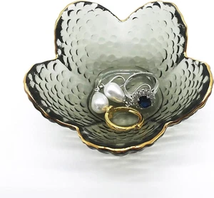 Aesthetic Flower Ring Dish - Glass Jewelry Tray for Rings & Earrings - Picture 1 of 13
