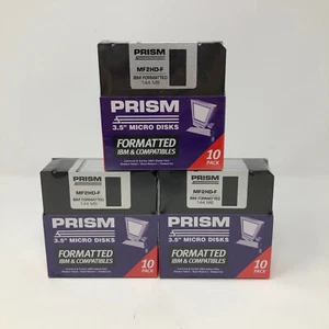30 Prism 3.5 inch Micro Disks Floppy Disks NEW SEALED 3 Boxes of 10 NOS IBM - Afbeelding 1 van 6