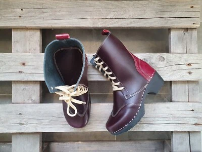 Zuecos Suecos Botas Troentorp Edith Burdeos Talla EE. UU. Mujer 7 / UE 37 Talla Pequeña Foto 1 de 3