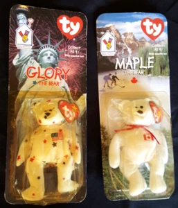 Lot of 2 Rare Errors Glory and Maple the Bear Ronald McDonald TY Beanie Babies - Picture 1 of 12