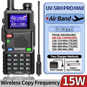 Baofeng UV-5RH Pro Max Tri Power 15 W Air Band Ham radio bidirezionale walkie talkie - Foto 1 di 17