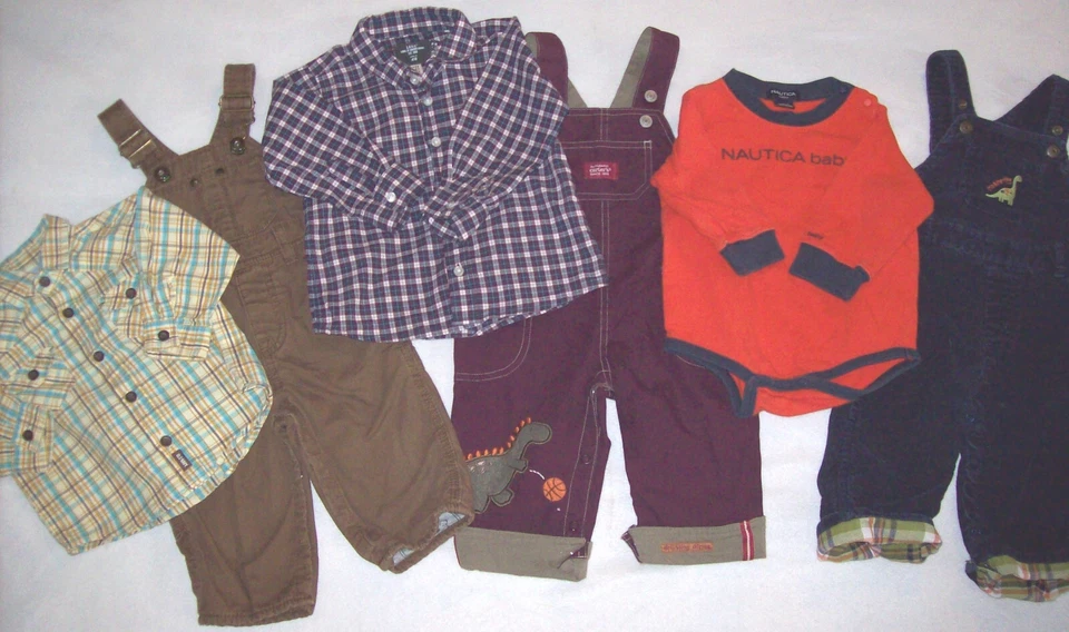 NIÑO 6-12 M: DE COLECCIÓN.  6 piezas LOTE DE MONOS PARA CLIMA FRESCO - LONGALLINGS: GYMBOREE; AZUL MARINO ANTIGUO Foto 1 de 4