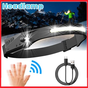 COB LED Headlamp USB Rechargeable Headlight Torch Work Light Bar Head Band Lamp - Picture 1 of 12