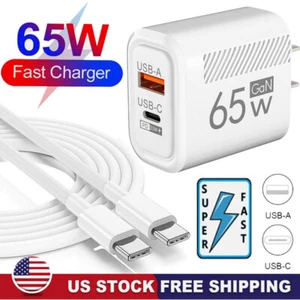65W Fast Charging USB Type C Wall Charger For Motorola Moto G Play/Stylus/Power - Picture 1 of 25