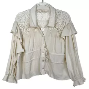 Jen’s Pirate Booty Natural Kiedis Peasant Boho Long Sleeve Top Small New - Picture 1 of 7
