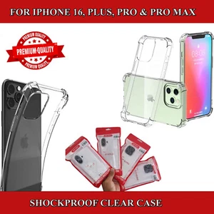 Clear Case For iPhone 14 15 16 Plus Pro Max Shockproof Gel Silicone Phone Cover - Picture 1 of 10