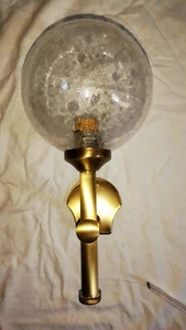 2 Wandleuchtenu. 1 Deckenleuchte Antik Messing Glas - Bild 1 von 5