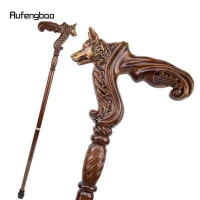 BEAUTIFUL DESIGN Wooden Wolf HANDLE FOLDABLE WALKING STICK CANE GIFT MEN Cosplay - Image 1 of 4