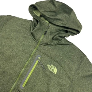The North Face Men’s Fleece Lined Full Zp Hoodie Sweatshirt Green • Large - Picture 1 of 7