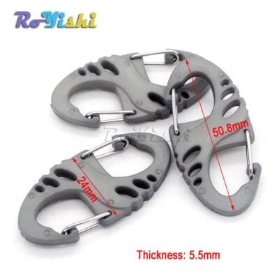 13pcs Color Carabiner S Shape Snap Clip For Key Chain Survival Gear Buckles Kits - Image 1 of 3