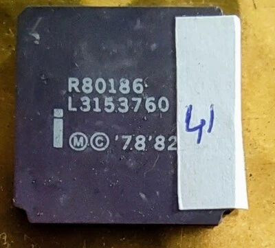 #41 Intel R80186 L3153760  MC'78'82  43101940AD EAQ  CPU Prozessor selten - Bild 1 von 2