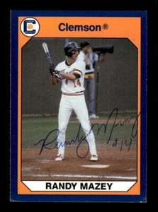RANDY MAZEY SIGNED 1990 COLLEGIATE COLLECTION CLEMSON TIGERS #59 AUTO AUTOGRAPH