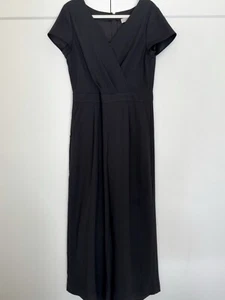 Tuta pantalone scollo a V avvolgente business formale nero loft taglia 8 - Foto 1 di 5