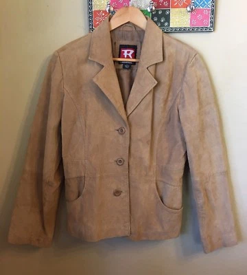 Chaqueta blazer de cuero para mujer Rampage talla L 3 botones bolsillos para manos caramelo Foto 1 de 4