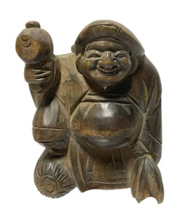 Daikoku Daikokuten God Wealth Guardian Farmers 7 Gods of Luck Wood Carved Statue - Picture 1 of 8
