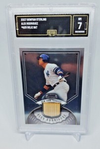 2007 Bowman Sterling Alex Rodriguez #BS-AER Yankees - RELIC- Game used GMA NM 7!