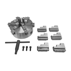 6" 6 Jaw Self Centering Scroll Lathe Chuck Solid Jaws Lathing 12 Jaws Included - Picture 1 of 4