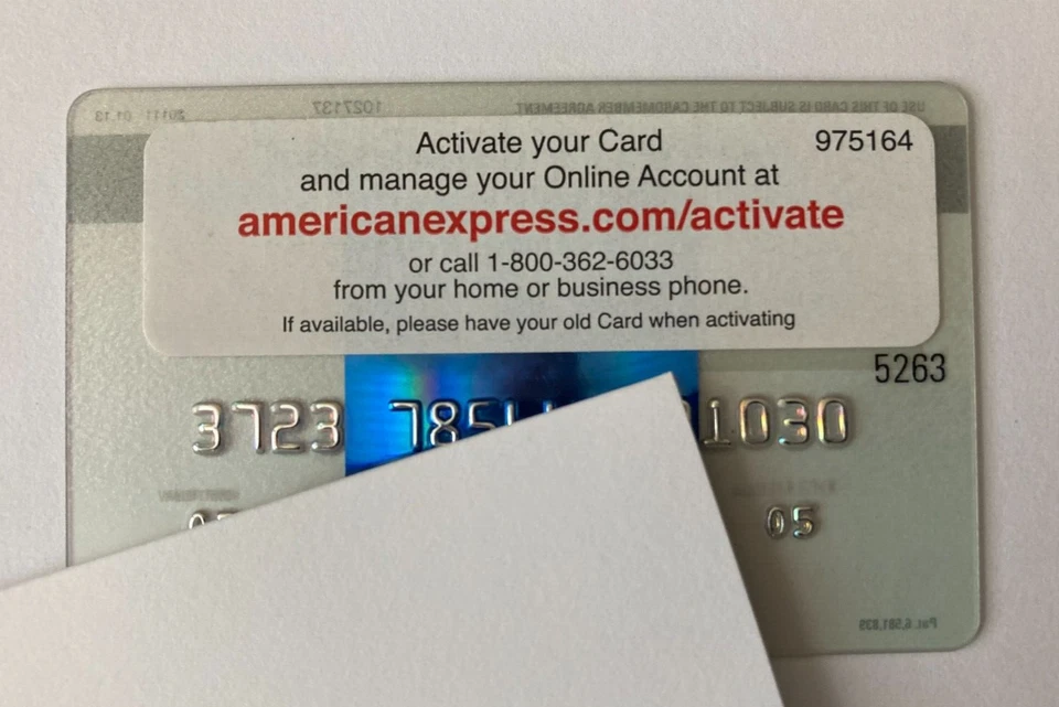 Expired American Express Blue Credit Card Bank USA Clear with Sticker AmEx - Image 1 of 1