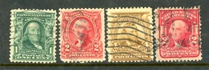 US Scott # 300, 301, 303, 319 - Used - Nice Centering (10-C254) - Picture 1 of 1