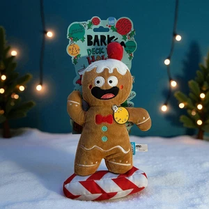 11" Bark Box "Deck The Howls" Lebkuchenmann Weihnachten Quietscher Hundespielzeug - Bild 1 von 2
