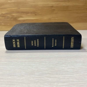 Holy Bible KJV Reference Edition Hendrickson Bonded Leather Black Gold 6 Inch - Picture 1 of 8